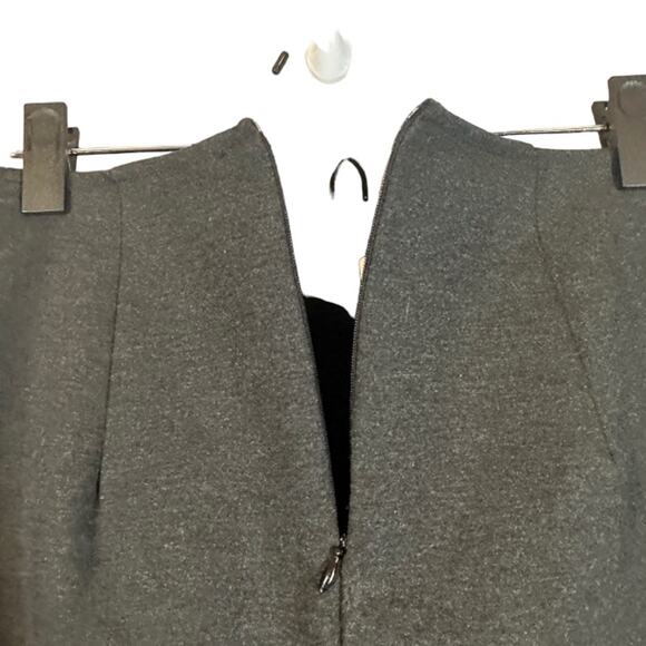 Olivaceous Dark Gray High Front Slit Back Zip Straight Pencil Skirt Women Sz M - Picture 7 of 9